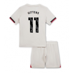 Chelsea Jamie Gittens #11 Bortedraktsett Barn 2025-26 Kortermet (+ Korte bukser)