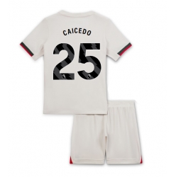 Chelsea Moises Caicedo #25 Bortedraktsett Barn 2025-26 Kortermet (+ Korte bukser)