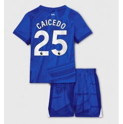 Chelsea Moises Caicedo #25 Hjemmedraktsett Barn 2025-26 Kortermet (+ Korte bukser)