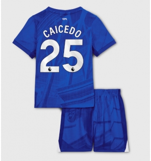 Chelsea Moises Caicedo #25 Hjemmedraktsett Barn 2025-26 Kortermet (+ Korte bukser)