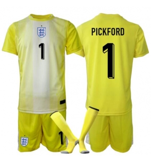 England Jordan Pickford #1 Keeper Bortedraktsett Barn VM 2026 Kortermet (+ Korte bukser)