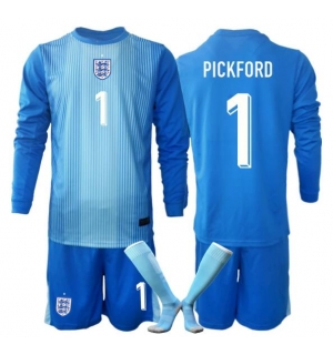 England Jordan Pickford #1 Keeper Hjemmedraktsett Barn VM 2026 Langermet (+ Korte bukser)