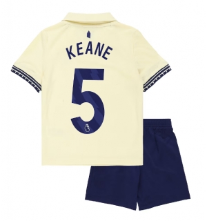Everton Michael Keane #5 Bortedraktsett Barn 2025-26 Kortermet (+ Korte bukser)