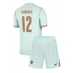 Frankrike Bradley Barcola #12 Bortedraktsett Barn VM 2026 Kortermet (+ Korte bukser)
