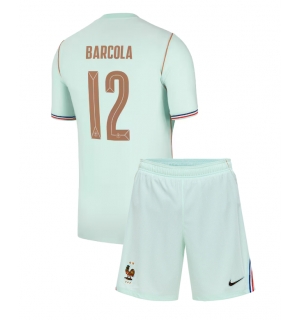 Frankrike Bradley Barcola #12 Bortedraktsett Barn VM 2026 Kortermet (+ Korte bukser)