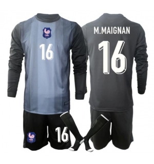 Frankrike Mike Maignan #16 Keeper Hjemmedraktsett Barn VM 2026 Langermet (+ Korte bukser)