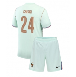 Frankrike Rayan Cherki #24 Bortedraktsett Barn VM 2026 Kortermet (+ Korte bukser)