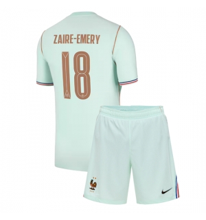 Frankrike Warren Zaire-Emery #18 Bortedraktsett Barn VM 2026 Kortermet (+ Korte bukser)