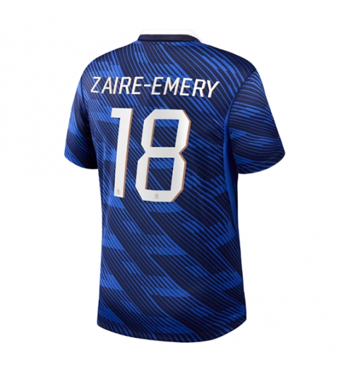Frankrike Warren Zaire-Emery #18 Hjemmedrakt VM 2026 Kortermet Frankrike Warren Zaire-Emery #18 Hjemmedrakt VM 2026 Kortermet