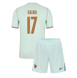 Frankrike William Saliba #17 Bortedraktsett Barn VM 2026 Kortermet (+ Korte bukser)