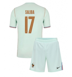 Frankrike William Saliba #17 Bortedraktsett Barn VM 2026 Kortermet (+ Korte bukser)
