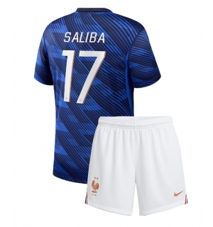 Frankrike William Saliba #17 Hjemmedraktsett Barn VM 2026 Kortermet (+ Korte bukser)
