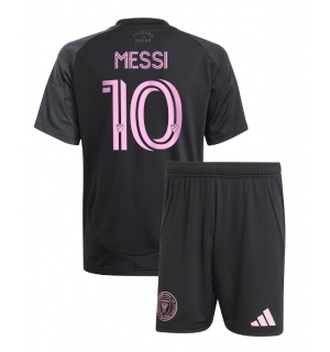Inter Miami Lionel Messi #10 Bortedraktsett Barn 2025-26 Kortermet (+ Korte bukser)