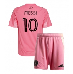 Inter Miami Lionel Messi #10 Hjemmedraktsett Barn 2025-26 Kortermet (+ Korte bukser)