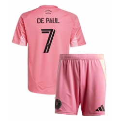 Inter Miami Rodrigo De Paul #7 Hjemmedraktsett Barn 2025-26 Kortermet (+ Korte bukser)