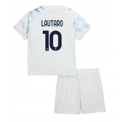 Inter Milan Lautaro Martinez #10 Bortedraktsett Barn 2025-26 Kortermet (+ Korte bukser)