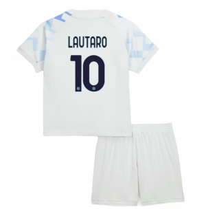 Inter Milan Lautaro Martinez #10 Bortedraktsett Barn 2025-26 Kortermet (+ Korte bukser)