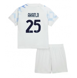 Inter Milan Manuel Akanji #25 Bortedraktsett Barn 2025-26 Kortermet (+ Korte bukser)