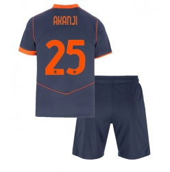 Inter Milan Manuel Akanji #25 Tredjedraktsett Barn 2025-26 Kortermet (+ Korte bukser)