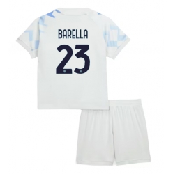 Inter Milan Nicolo Barella #23 Bortedraktsett Barn 2025-26 Kortermet (+ Korte bukser)