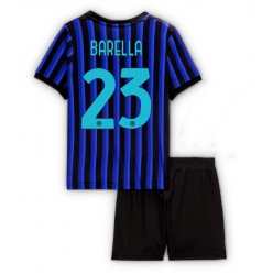 Inter Milan Nicolo Barella #23 Hjemmedraktsett Barn 2025-26 Kortermet (+ Korte bukser)