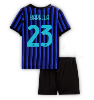 Inter Milan Nicolo Barella #23 Hjemmedraktsett Barn 2025-26 Kortermet (+ Korte bukser)