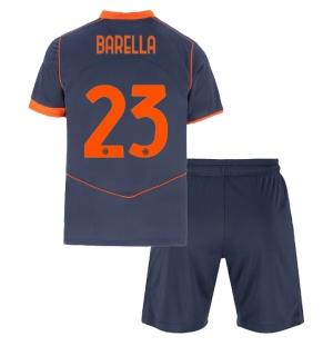 Inter Milan Nicolo Barella #23 Tredjedraktsett Barn 2025-26 Kortermet (+ Korte bukser)