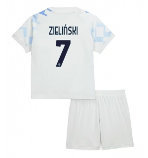 Inter Milan Piotr Zielinski #7 Bortedraktsett Barn 2025-26 Kortermet (+ Korte bukser)