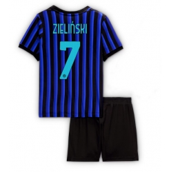 Inter Milan Piotr Zielinski #7 Hjemmedraktsett Barn 2025-26 Kortermet (+ Korte bukser)