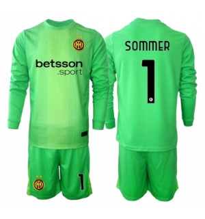 Inter Milan Yann Sommer #1 Keeper Tredjedraktsett Barn 2025-26 Langermet (+ Korte bukser)
