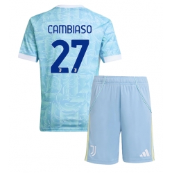 Juventus Andrea Cambiaso #27 Bortedraktsett Barn 2025-26 Kortermet (+ Korte bukser)