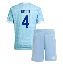 Juventus Federico Gatti #4 Bortedraktsett Barn 2025-26 Kortermet (+ Korte bukser)