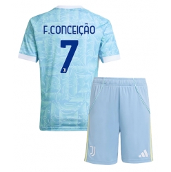 Juventus Francisco Conceicao #7 Bortedraktsett Barn 2025-26 Kortermet (+ Korte bukser)