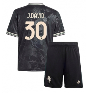 Juventus Jonathan David #30 Tredjedraktsett Barn 2025-26 Kortermet (+ Korte bukser)