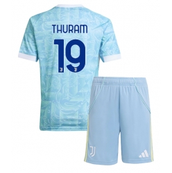 Juventus Khephren Thuram #19 Bortedraktsett Barn 2025-26 Kortermet (+ Korte bukser)