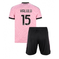 Juventus Pierre Kalulu #15 Bortedraktsett Barn 2026-27 Kortermet (+ Korte bukser)