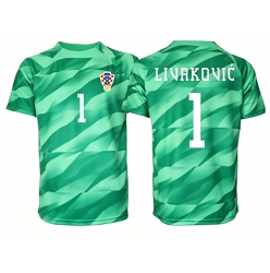 Kroatia Dominik Livakovic #1 Keeper Bortedrakt VM 2026 Kortermet