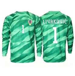 Kroatia Dominik Livakovic #1 Keeper Bortedrakt VM 2026 Langermet