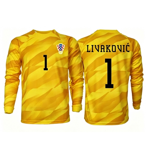 Kroatia Dominik Livakovic #1 Keeper Hjemmedrakt VM 2026 Langermet Kroatia Dominik Livakovic #1 Keeper Hjemmedrakt VM 2026 Langermet