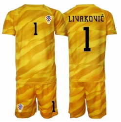 Kroatia Dominik Livakovic #1 Keeper Hjemmedraktsett Barn VM 2026 Kortermet (+ Korte bukser)
