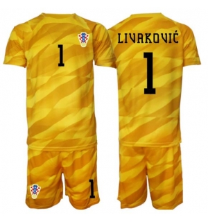 Kroatia Dominik Livakovic #1 Keeper Hjemmedraktsett Barn VM 2026 Kortermet (+ Korte bukser)