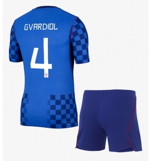 Kroatia Josko Gvardiol #4 Bortedraktsett Barn VM 2026 Kortermet (+ Korte bukser)