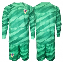 Kroatia Keeper Bortedraktsett Barn VM 2026 Langermet (+ Korte bukser)