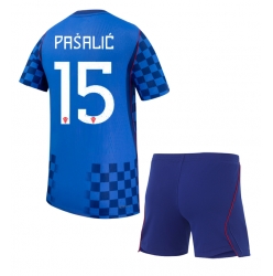 Kroatia Mario Pasalic #15 Bortedraktsett Barn VM 2026 Kortermet (+ Korte bukser)