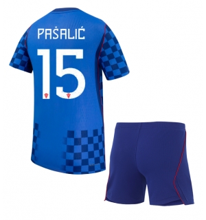 Kroatia Mario Pasalic #15 Bortedraktsett Barn VM 2026 Kortermet (+ Korte bukser)