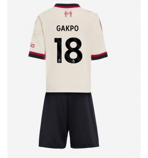 Liverpool Cody Gakpo #18 Bortedraktsett Barn 2025-26 Kortermet (+ Korte bukser)