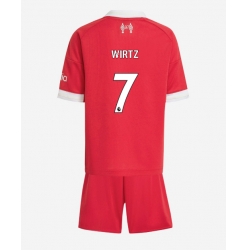 Liverpool Florian Wirtz #7 Hjemmedraktsett Barn 2025-26 Kortermet (+ Korte bukser)