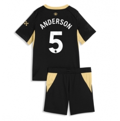 Manchester City Elliot Anderson #5 Bortedraktsett Barn 2026-27 Kortermet (+ Korte bukser)