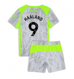 Manchester City Erling Haaland #9 Tredjedraktsett Barn 2025-26 Kortermet (+ Korte bukser)