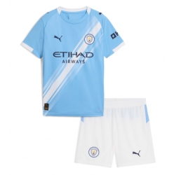 Manchester City Hjemmedraktsett Barn 2025-26 Kortermet (+ Korte bukser)